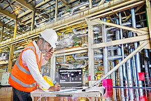 Electrical engineer working in modern thermal power plant