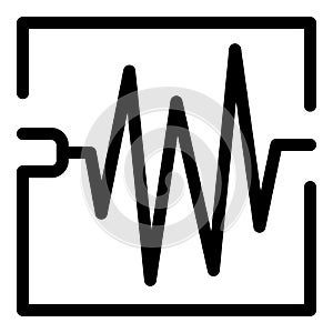 Electrical engineering icon showing alternating current waveform
