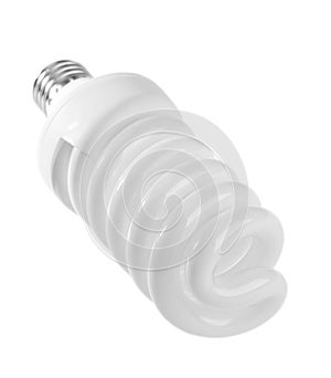 Electrical fluorescent lamp on white