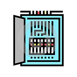 electrical fuses box color icon vector illustration