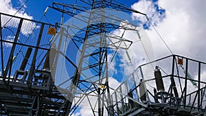 Electrical grid with sky view