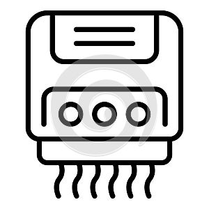 Electrical hand dryer icon outline vector. Air dry