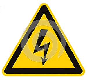 Electrical Hazard High Voltage Sign Isolated Macro photo