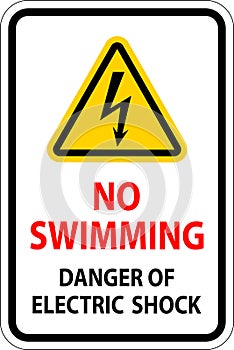 Electrical Hazard Sign No Swimming - Danger Of Electric Shock