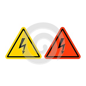 Electrical hazard sign vector with yellow and orange colors 1