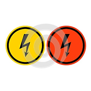 Electrical hazard sign vector with yellow and orange colors 3