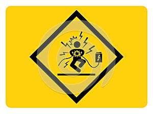 Electrical Hazard Symbol Sign, Vector Illustration, Isolate On White Background Label. EPS10