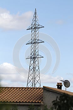 Electrical high tension tower in Mallorca