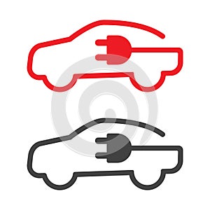 Electrical, hybrid car charging station icon. Future clean energy concept. Vehicle service point isolated vector pictogram.