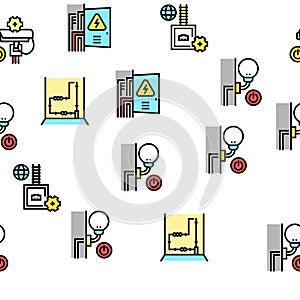 Electrical Installation Tool Icons Set Vector