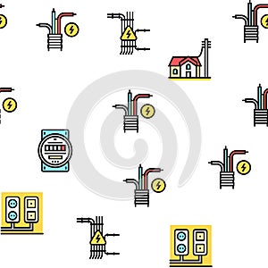 Electrical Installation Tool Icons Set Vector