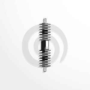 Electrical insulator. Vector illustration. Black and white view.