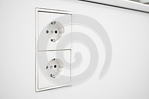 Electrical jack white plastic socket