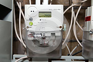 Electrical meter with electrical power cables