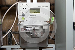 Electrical meter with electrical power cables