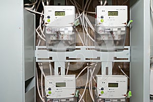 Electrical meters with electrical power cables