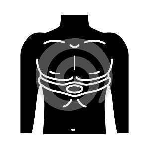 Electrical muscle stimulator glyph icon