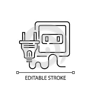 Electrical outlet linear icon