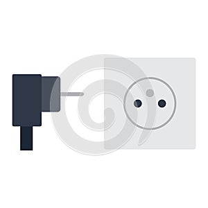 Electrical outlet plug vector illustration.