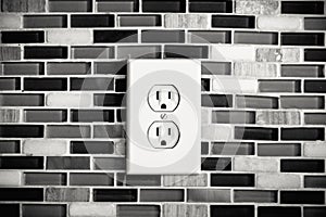 Electrical Outlet Set in a Modern Kitchen Backdrop photo