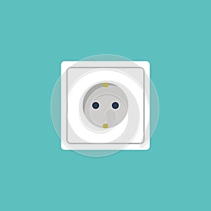 Electrical outlet. Socket on a colored background. Flat design. Flat design.Vector illustration