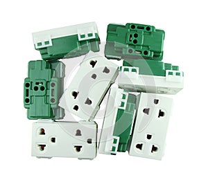 Electrical outlet (socket plug) on white background