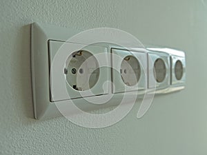 Electrical outlets on the wall.