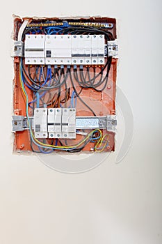 Electrical panel box with fuses and contactors