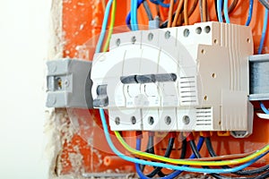 Electrical panel box with fuses and contactors