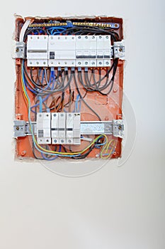 Electrical panel box with fuses and contactors