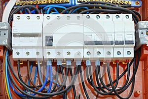 Electrical panel box with fuses and contactors