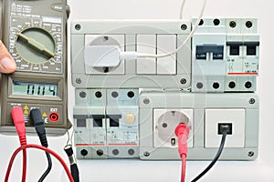 Electrical panel with magneto-thermal, plugs, switches, telephone jack and differential