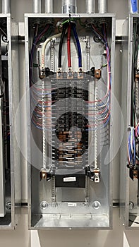 Electrical panel and subpanel at a commercial construction site