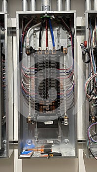 Electrical panel and subpanel at a commercial construction site