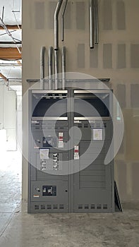 Electrical panel and subpanel at a commercial construction site