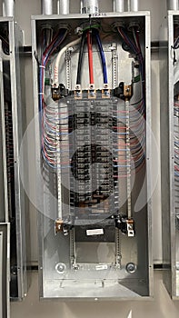 Electrical panel and subpanel at a commercial construction site