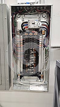 Electrical panel and subpanel at a commercial construction site