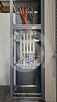 Electrical panel and subpanel at a commercial construction site