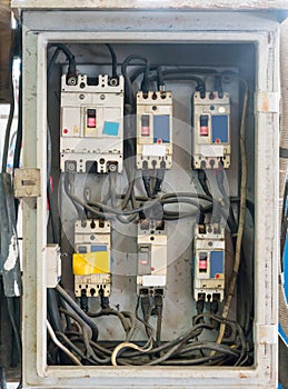 Electrical panels, controls and switches in the box