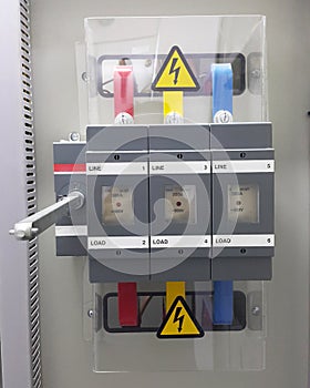 Electrical part and accessories in the control cabinet , control distributor,lockout ,tagout