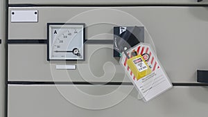 electrical part and accessories in the control cabinet photo