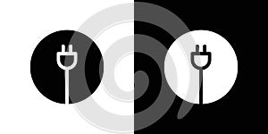 Electrical plug icon logo set vector