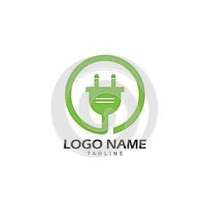 Electrical plug logo vector icon illustration