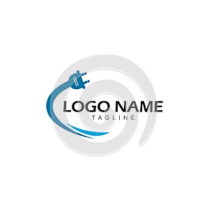 Electrical plug logo vector icon illustration