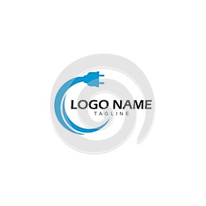 Electrical plug logo vector icon illustration