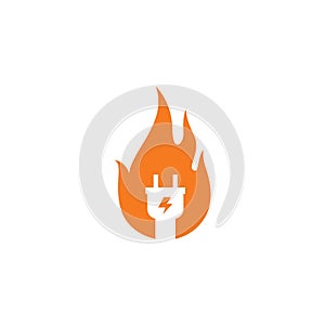 Electrical plug logo vector icon illustration