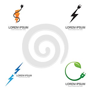 electrical plug logo vector icon illustration design.