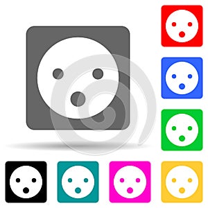 electrical plug multi color style icon. Simple thin line, outline vector of web icons for ui and ux, website or mobile application