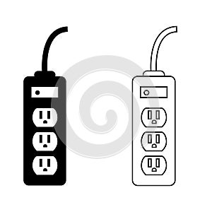 Electrical plugin icon vector set. adapter illustration sign collection. charge symbol.