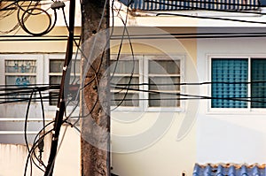 Electrical post and wiring in hometown